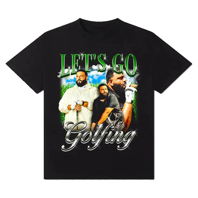 Let's Go Golfing T-Shirt! Cotton Casual Crew Neck Slim-fitting Plain Floral Striped Black Menswear Outfit   3000 BC clothes