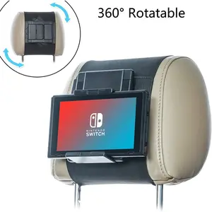 Car Headrest Holder, Swivel Car Headrest Mount Holder for Nintendo Switch & iPad Air, iPad Mini and Other Tablets
