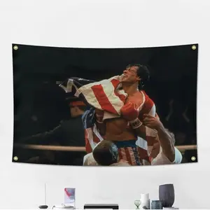 Rocky Flag Tapestry, Rocky Flag Banner Meme Flag Dorm Room Funny Tapestry, Rocky Wall Hanging for Room Decor Lightweight