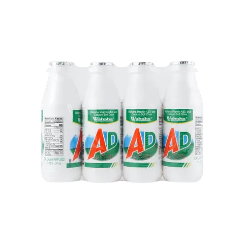 WAHAHA AD Calcium Milk Beverage, 4-pack Family Size 880ml - Banana Juice Concentrate, Sweet-Sour Flavor, Sugar-Sweetened with Dextrin, Low Sodium, Water-Based, Nutrient-Rich for All Ages, Ideal for Daily Enjoyment, Best Served Chilled