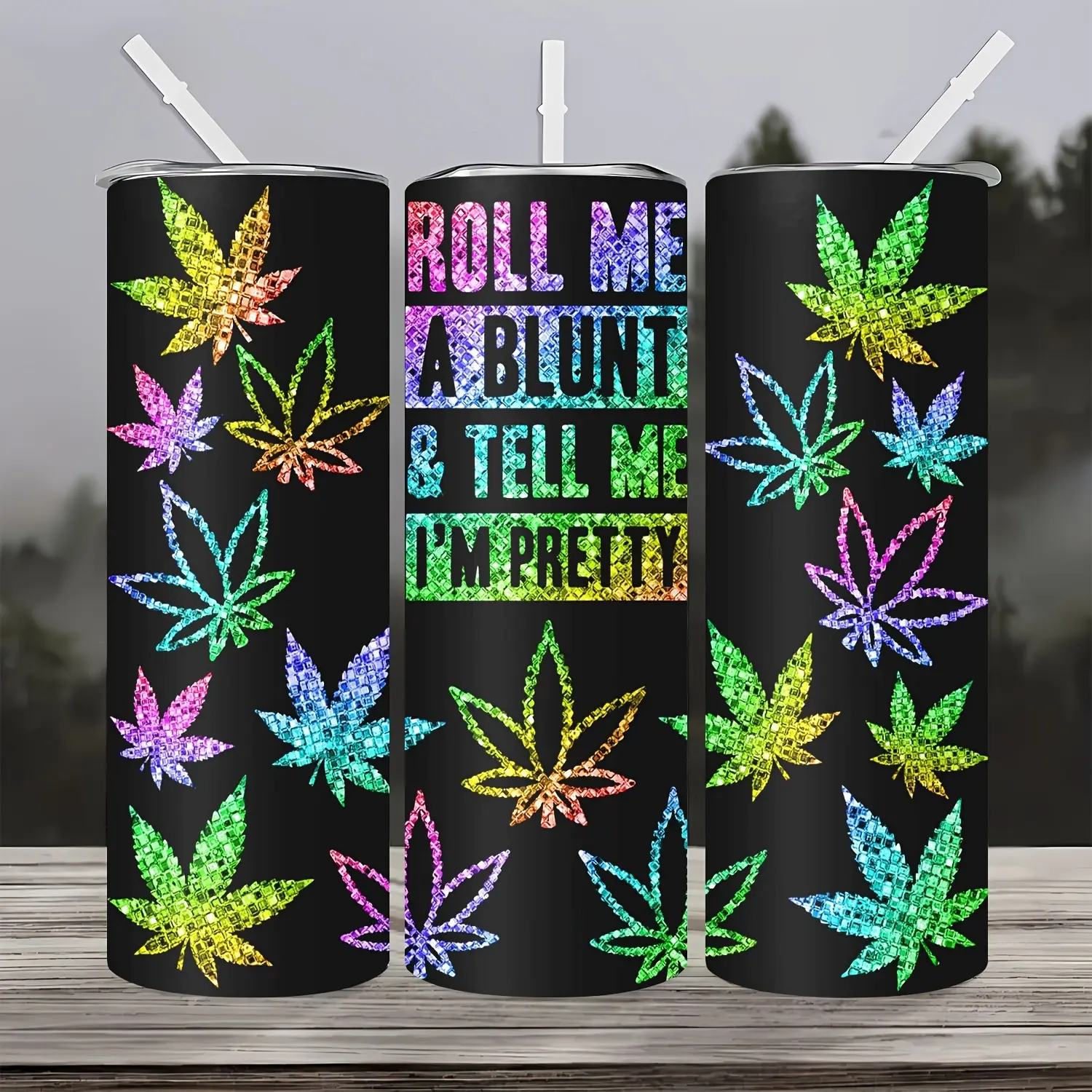Hypnotic Glitter & Color-Shifting Tumbler |   20oz Insulated Stainless Steel with Botanical Design |   Leakproof Lid & Straw Included |   Novelty Gift for Collectors
