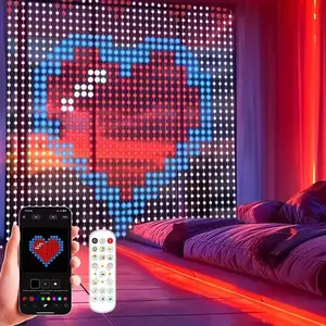 Smart Curtain Lights with App Control, 400 LED RGB Fairy String Lights with Music Sync & DIY GIF Display, USB Powered Waterproof Window Lights for Bedroom, Party, Holiday, Room Decor & Outdoor Lighting