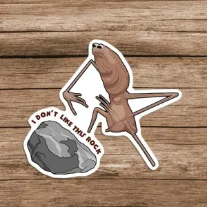 Marcus the Worm Sticker, I Don't Like This Rock Meme Stickers, Water-Resistant Vinyl, Marcus Sticker, Marcus the Worm Sticker