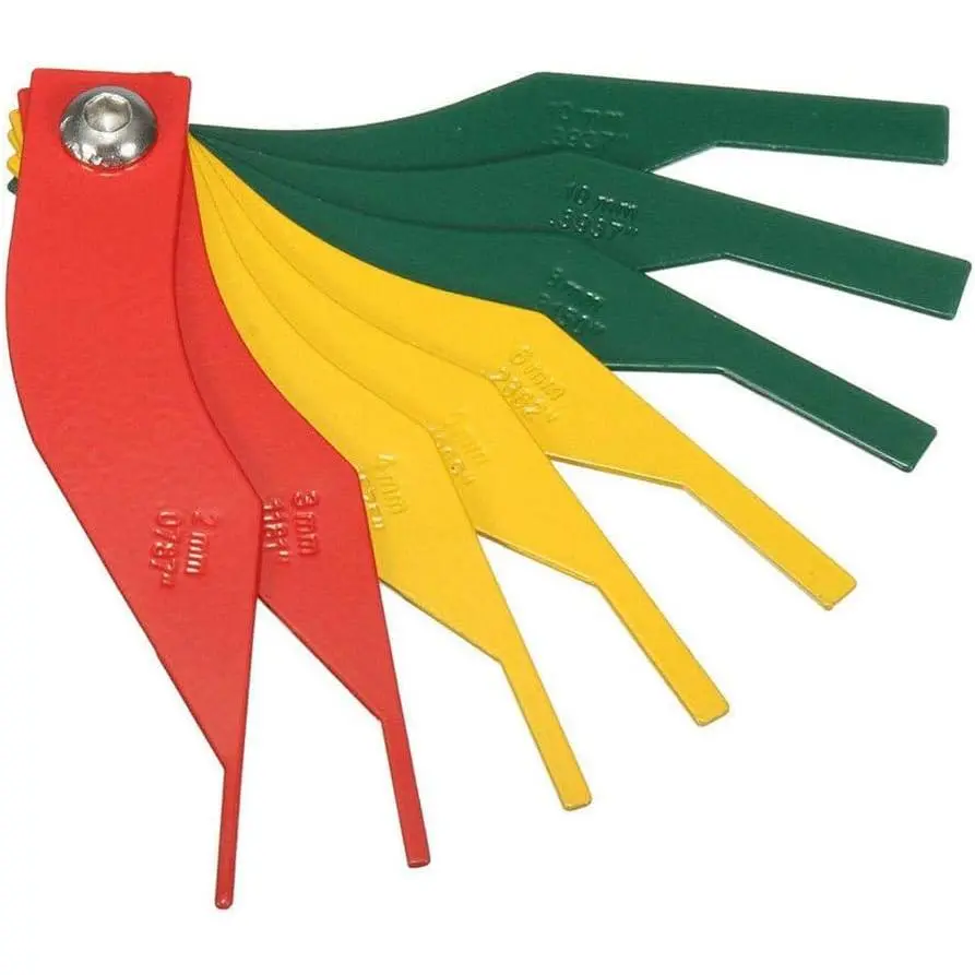 8-in-1  Automotive  Pad Measure Ruler Tool Feeler Lining Thickness Gauge