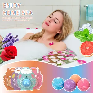 Ladies' bath salt, bubble bath bomb gift set, lavender, mint, grapefruit, rose dry skin moisturizing, SPA relaxation gift, suitable for men and women, her, girls, wives, birthdays