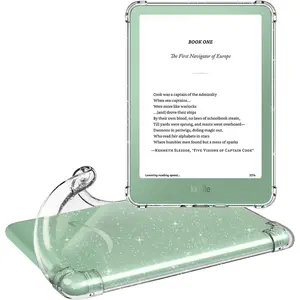 Case for 6" All-New Kindle (11th Generation-2024/2022 Release), Ultra Clear Soft Flexible Transparent TPU Skin Bumper Back Cover Shell, Clear Glitter