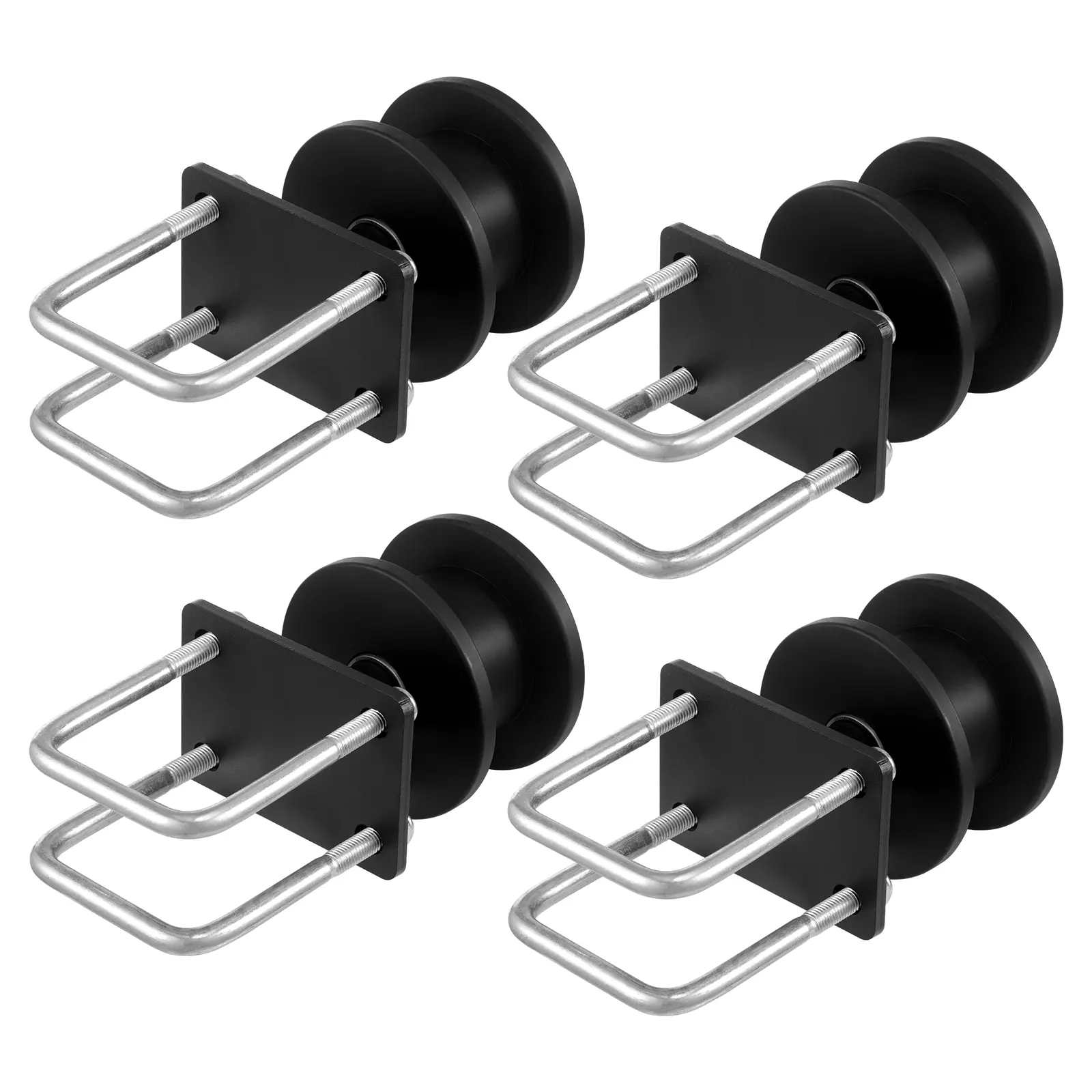 【DealsForYouDays】VEVOR Sliding Gate Kit, Rolling Gate Hardware Kit w/ H-Shaped Wheel Groove for Cantilever Sliding Gates and Rolling Door, Sliding Gate Rollers w/ 4 Track Wheels, Heavy Duty Sliding Roller,Black