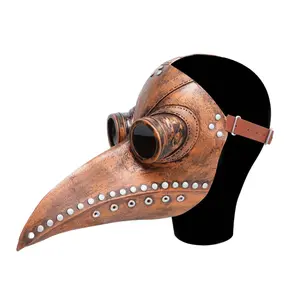 Plague Doctor Bird Beak Mask, Realistic Mask, Steampunk Halloween Cosplay, Natural Latex, Hand-Washable, Colorful Eye & Mouth Pieces, Costume Party Essential