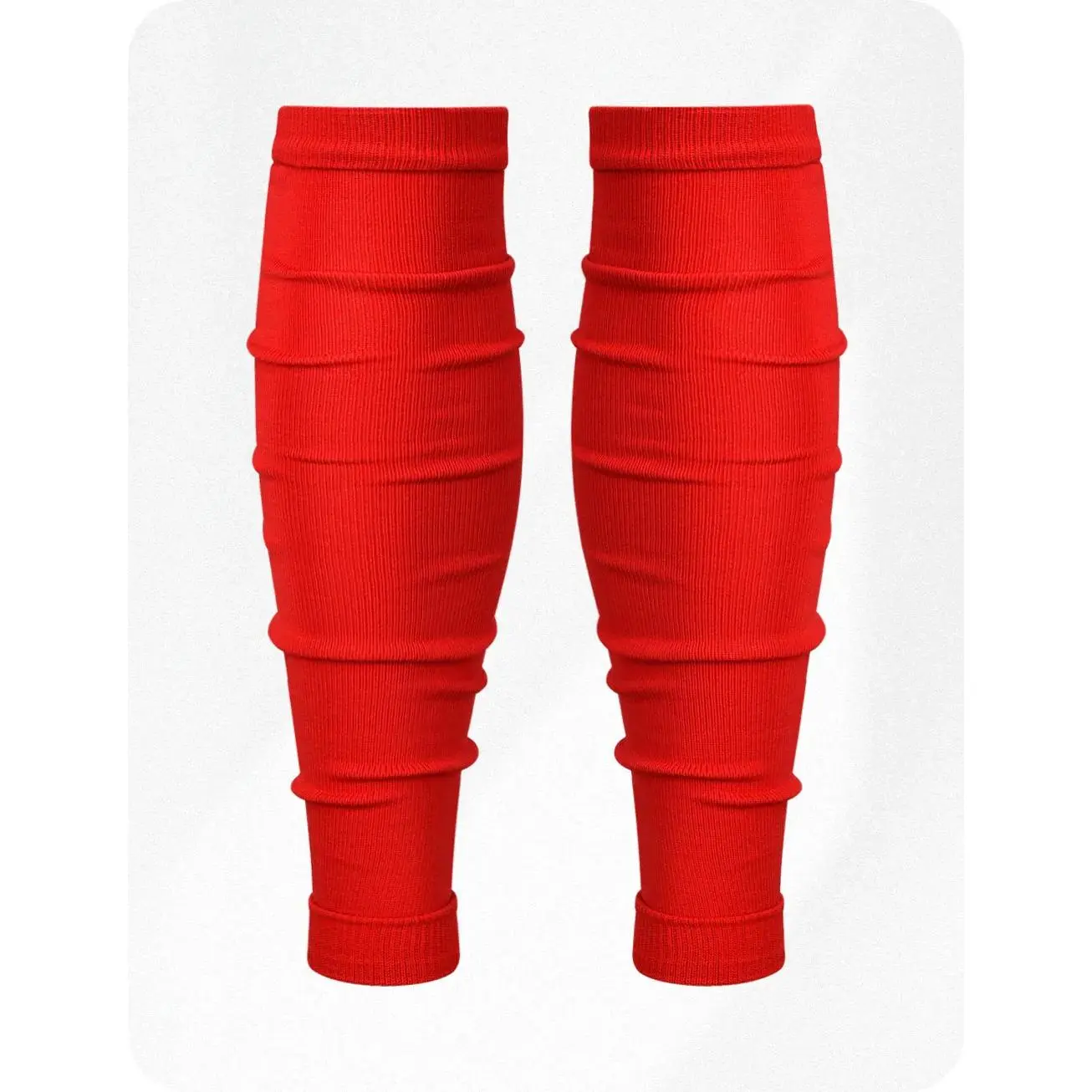 Exxact Sports Leg Sleeves for Men Football Calf Compression Sleeve, Calf Sleeves for Men & Boys, Football Leg Sleeve (1 Pair) (Red)