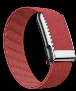 Whoop MG/5.0 Light Red (Rhodonite) Replacement Band - Shiny Silver Clasp/Hook/Link - One/Peak/Life - ECG Compatible - whoop strap
