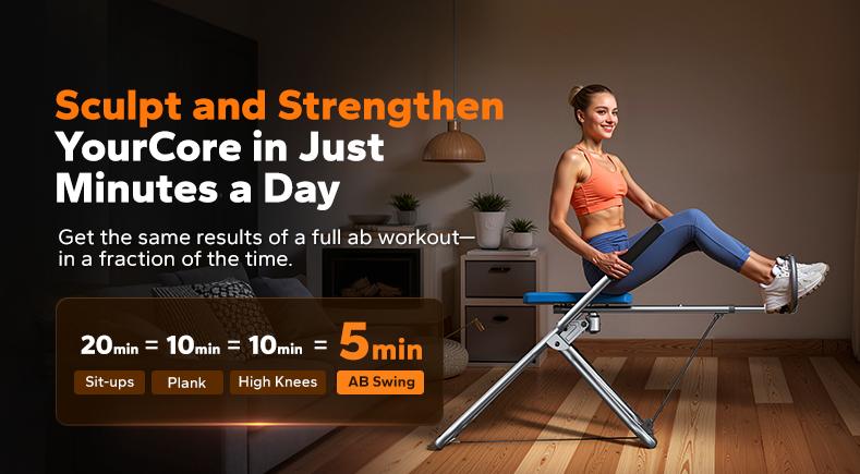Merach Seated Ab Crunch Trainer, Foldable Core Exercise Equipment for Home Gyms, Comfortable Multi-Functional Waist Twist Exercise Trainer, TikTokShopBlackFriday SpringStatements
