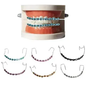 2026NEW 1 Pair Fashion Colorful Temporary Tooth Decoration with Metal Wires Metal Bracket Orthodontic Ligature Ties High Quality Stylish Zipper Oral Set, Easy Position, Low Friction