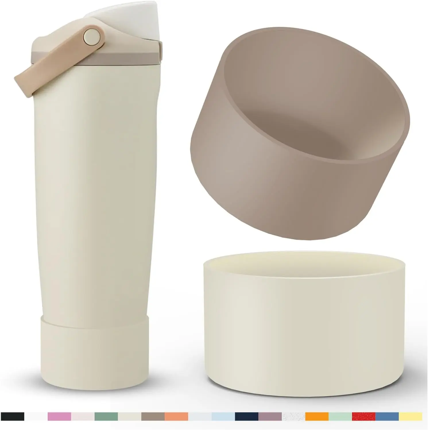 2 Pcs Silicone Boot for Owala 40oz & 30oz FreeSip Sway Tumblers, Protective Bottom Bumper Anti-Slip Sleeve Accessories for FreeSip Sway Water Bottles, Dishwasher Safe and BPA FreeGift.