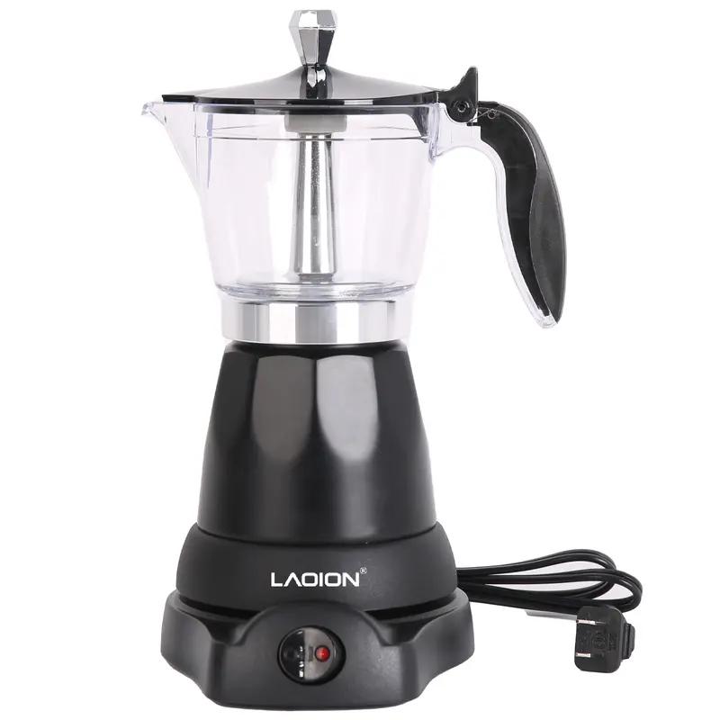 LAOION Cuban Coffee Maker 6 Cup Electric Espresso Coffee Maker 300ml Portable with Detachable Base & Overheat Protection for Home Travel