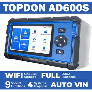 TOPDON AD600S Car OBD2 Scanner, Diagnostic Tool, ABS SRS Transmission Engine Code Reader, 9 Reset Services Scan Tool, Oil/Brake/BMS/SAS/DPF/TPMS/ETS Reset, Injector Coding, Lifetime Free Update