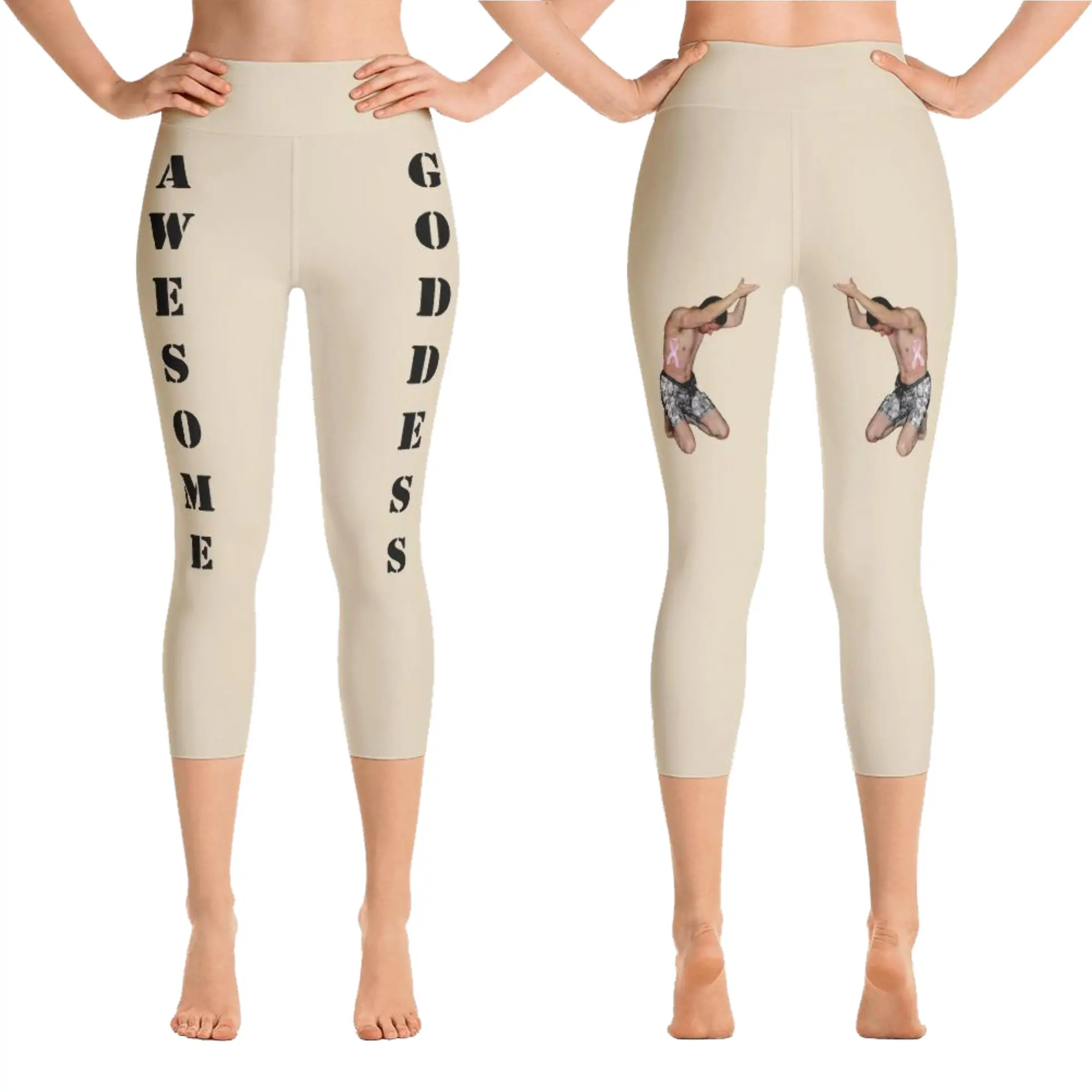 Beige Viral Awesome Goddess Leggings: Effortless Chic
