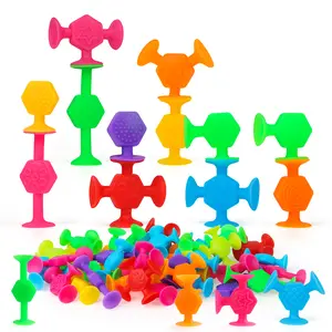 Suction Toys, 28/34/40 PCS Textured Toys for Kids 3-5, Sensory Silicone Suction Toys, Travel Window Suction Toys, Montessori Fidget Sucker Gifts for 4-8 Year Olds Boys Girls Stress Relief Model