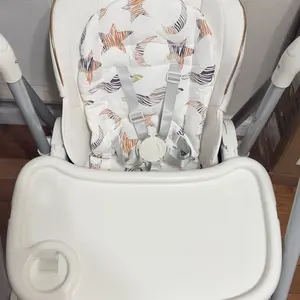 Portable Folding Seat Baby High Chair Foldable 2-in-1 Adjustable Swing Chair with 4 Locking Wheels Double Tray for Babies Toddlers Safe Comfortable Feeding Resting Needs lock