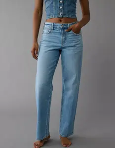 AE Strigid High-Waisted Stovepipe Jean, Medium Indigo, Regular