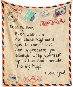 [SummerVibes] Gifts for Mom Happy Birthday Gifts for Mom from Daughter Son Christmas Thanksgiving Valentines Day to My Mom Blanket Gifts for Her Love Letter Soft