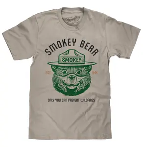 Est 1944 Smokey Bear Shirt Only You Can Prevent Wildfires T-Shirt - Light Gray