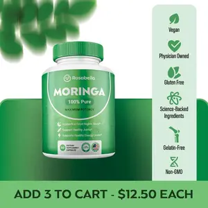 3 Pack of Rosabella Moringa Capsules (800mg) for Immune Support, Gut Health & Vitamins