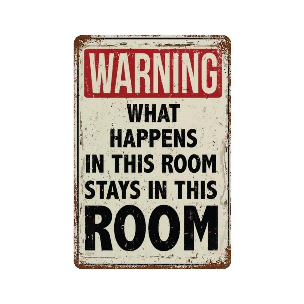 Metal-Tin Sign, 1 Count Letter Pattern Wall Art Warning Sign for Home Living Room Bedroom Decoration, Home Decor 2025, House Number Plate