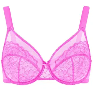 Live Exclusive Neon Fizz Pink Floral Lace Underwire PLus Size Full Coverage Bra TikTokShopBlackFriday