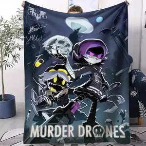 Murder Drones adult anime pattern printed blanket, the perfect gift for anime enthusiasts, suitable for teenagers and adults to use in office, camping, and travel, Decorative Giftable Blankets