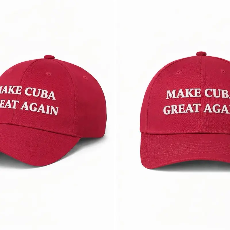 MAKE CUBA GREAT AGAIN HAT  Embroidery MAGA USA America Red Baseball Cap with Bold White Text for Patriotic Wear| el4tico | bordada