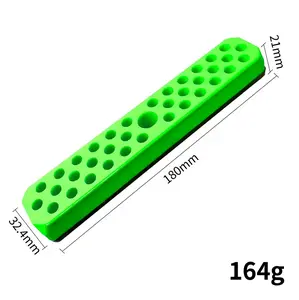 Magnetic Drill Bit Holder Hex Bit Organizer for 1/4 Inch Screwdriver Bits Storage, 37 Holes Bits Tool Organizer with Magnetic Base, Red, Blue, Orange and Green