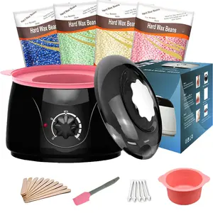 Nose Wax Kit - Portable Wax Warmer for Lip Nose Eyebrow Face body Hair Removal with Wax, Applicators, Nose Sticks Silicone Pots, Wax Melt Warmer Waxing Kit for Women Men
