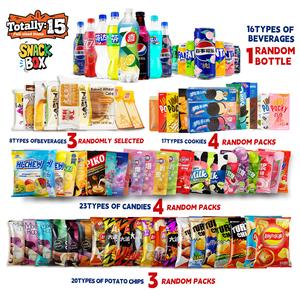 Bite Me Asian Snack Box - 15 Items Including 4 Candies 4 Cookies 3 Chips  1 Beverages 3 Bakery goods Perfect for Family Gatherings - Brownies
