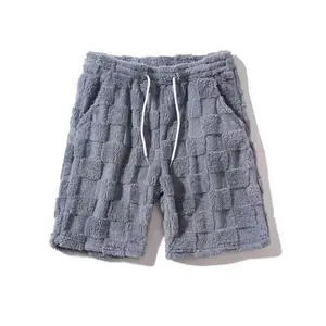 fall outfits Men's and couples' autumn and winter plush checkered men's shorts, Casual drawstring shorts are soft, skin-friendly, warm.They can be worn for various activities such as Christmas, New Year, and are suitable for both home and casual wear