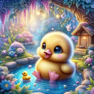 Cute Duck Pattern DIY Diamond Arts Colorful Painting Kit without Frame, DIY 5D Diamond Arts Colorful Painting Kit, Wall Art Decor for Home
