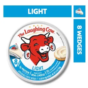 The Laughing Cow Creamy Light Spreadable Cheese Wedges, 8-Pack, 5.4 Oz