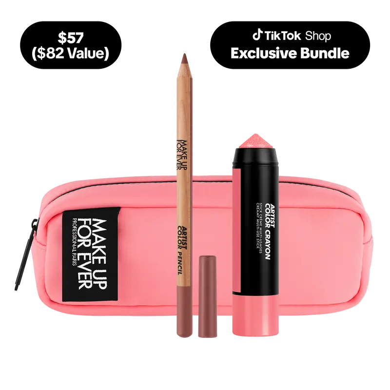 Artist Color Crayon Value Set - Only on TikTok Shop - Artist Color Crayon Multi-Use Stick + Artist Color Pencil Lip Liner + Makeup Pouch - Make Up For Ever