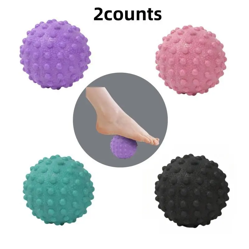 2 Piece Yoga Massage Balls Set, Convex Point Yoga Ball, Peanut Massage Ball, Foot Sole Relaxation, Muscle Relief, Shoulder Neck Ball