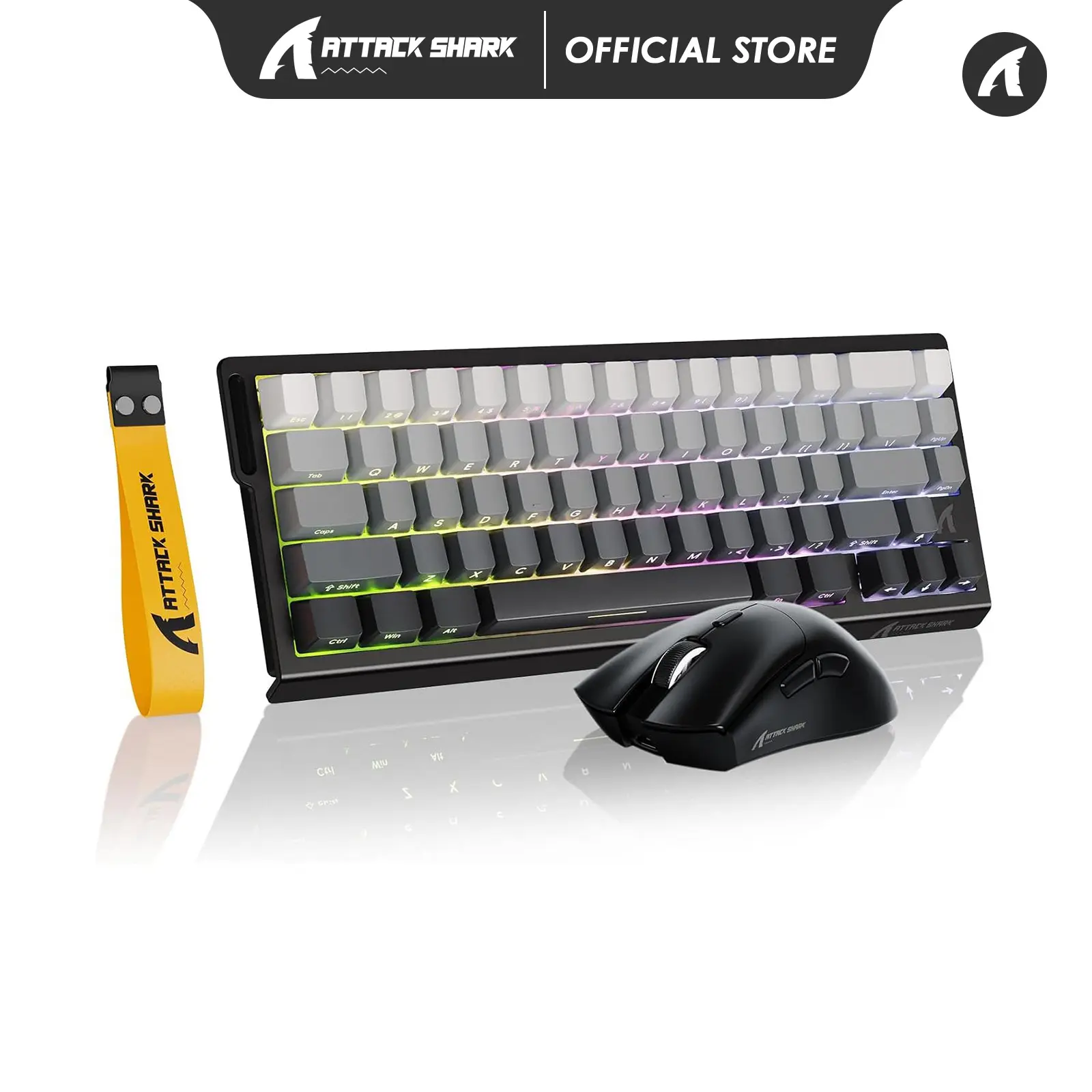 ATTACK SHARK X68HE Wired Gaming Keyboard and R1 Mouse Combo, 8KHz Polling Rate Magnetic Switch Keyboard, Custom Actuation, 16.8M RGB Lighting, 55g Ultra Light Tri-Mode Gaming Mouse, 18000 DPI, Gaming Keyboard Mouse Set for PC Mac Gamers