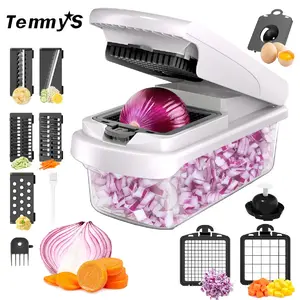 15-In-1 Vegetable Chopper Slicer, Veggie Chopper, Onion Dicer Cutter, Multi-Functional Food Chopper, Tomato Potato Garlic Chopper, with Strainer and Peeler