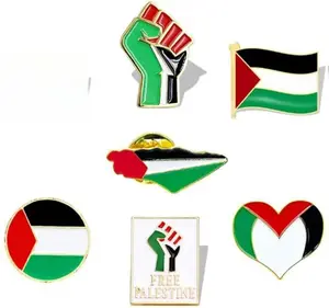 7 Pieces Palestine Flag Lapel Pin Set Palestinian Flag Pins Support Palestine Badge Hat Clothing Backpack