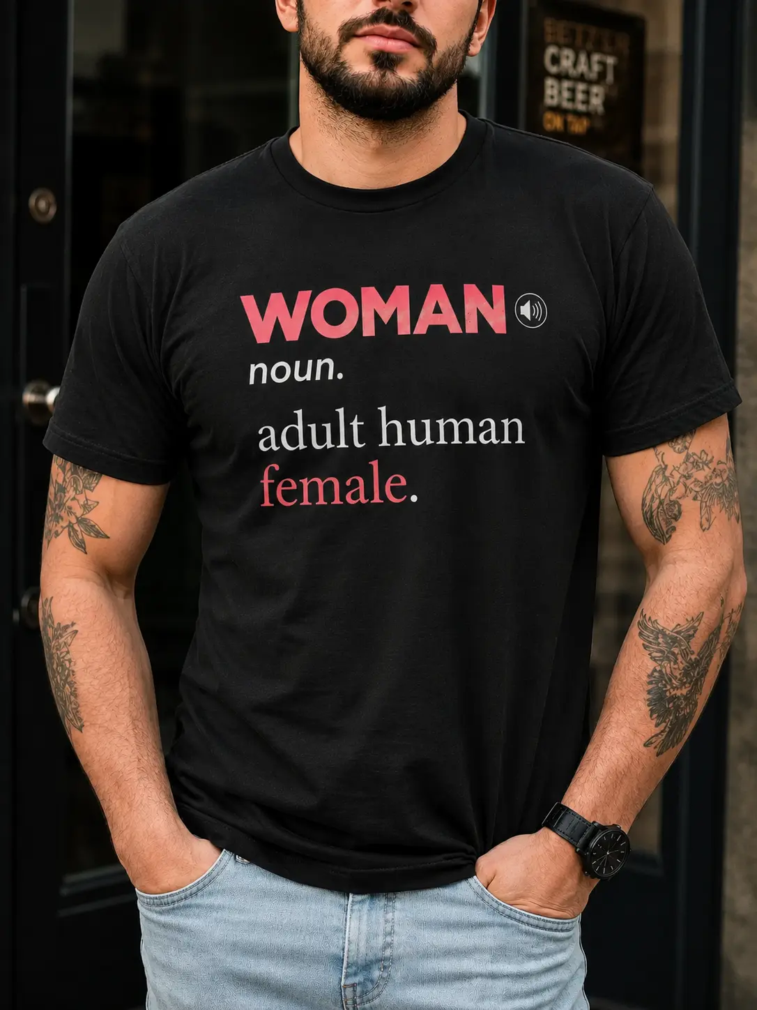Woman Noun TShirt, Adult Human Female Definition Graphic Tee, Funny Sarcastic Statement Shirt, Male Wear Humor, Bold Joke Apparel, Gender Humor Gift, Ironic Quote Top, Casual Streetwear