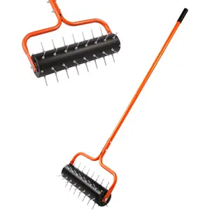 Lawn Aerator, 21" Manual Push Coring Aerator,Preasembled Spike Gardening Aerator Tool,Lawn Plug Soil Aerator,Aerator Lawn Tool,75" Adjustable Handle with Quick Clip,Heavy Duty Aerator.