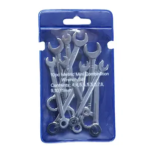 10Pcs Mini Wrench Set Open End and Box Standard Combination Spanner