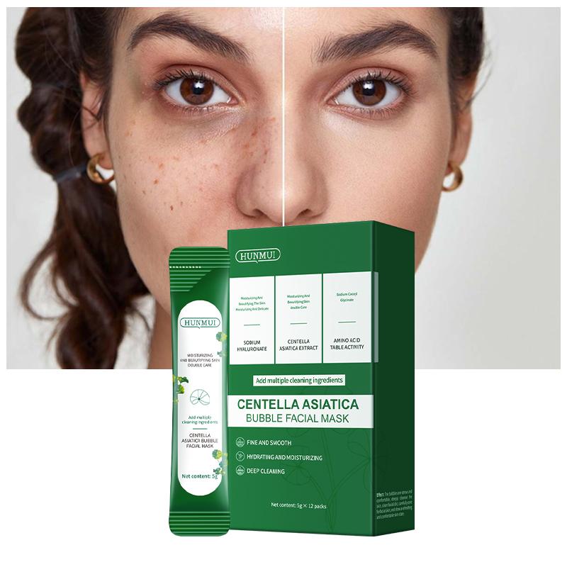 Centella Asiatica Bubble Facial Mask - Deep Cleansing & Moisturizing - Removes Blackheads & Controls Oil - Comfortable & Hygienic - Ideal for Refreshing Skin State