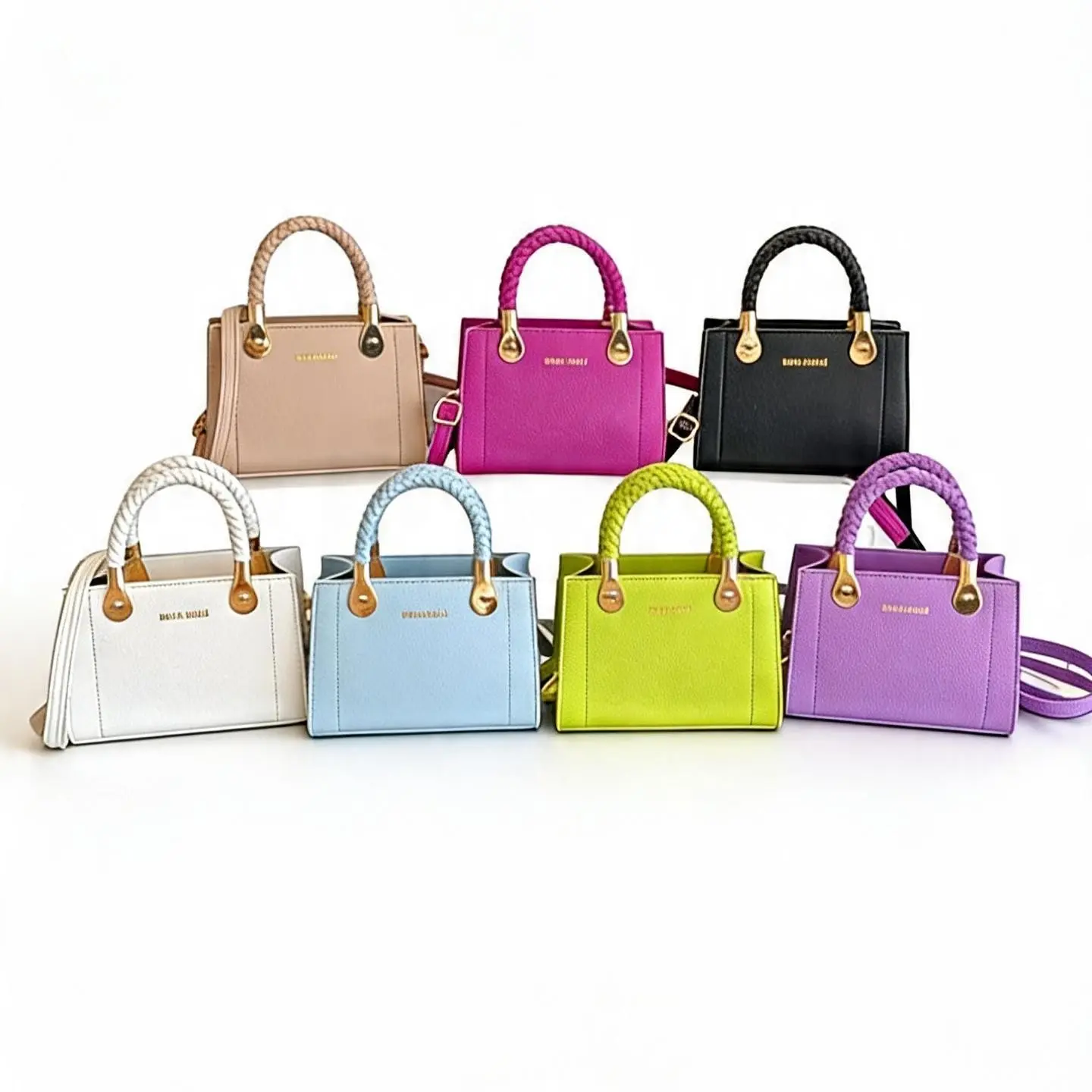 Verde Handbag - Bright Green Color, Braided Handle, and Adjustable Strap Design