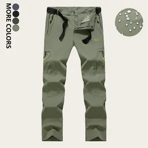 Men's Waterproof Splash-Resistant Stretch Quick-Dry Pants with Moisture-Wicking Abrasion-Resistant Fabric Outdoor Versatile Straight-Leg Mountaineering Trousers Elastic Waistband for Casual Wear & Camping Hiking