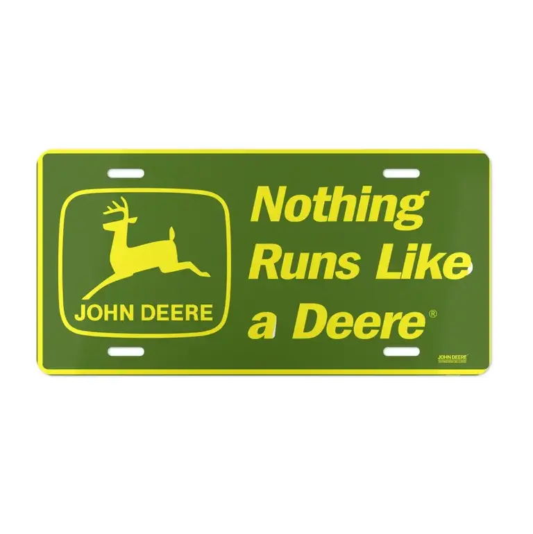 [BESTSELLER] High-End Aluminum John Deere License Plate - Green Field Tractor Front Truck Tag