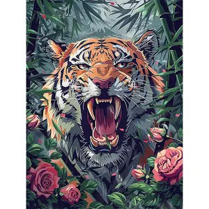 Tiger Diamond Art Kits for Adults-Tiger Diamond Painting Kits, Animal 5D Diamond Painting for Adults, Gem Painting Kit Arts for Wall Home Decor Arts Craft 12x16inch