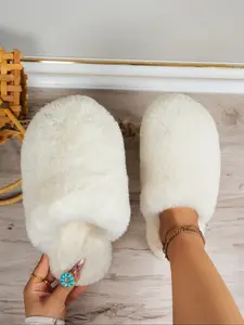 Women's Open Toe Home Slippers, Soft Non-Slip Sole, Lightweight and Comfortable, All-Season Indoor Shoes, Wedding Slippers